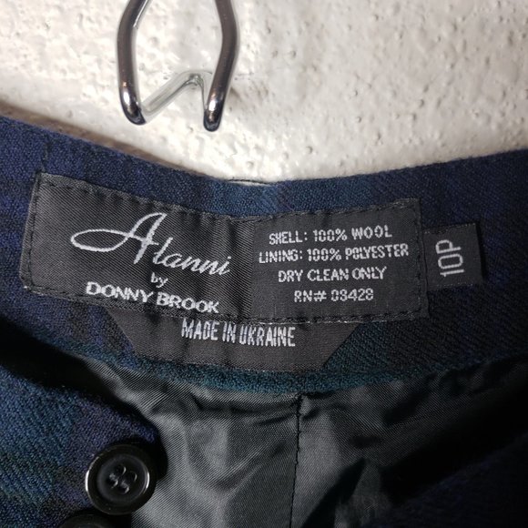 Vtg 90s Alanni by Donny Brook Sz 10P High-Waisted Plaid Wool Pleated Trousers - Picture 6 of 6